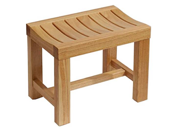 IXMLDAXD Der Stuhl, Portable Oak Shower Chair - Bath Seat for Pregnant Women and Disabled Individuals Durable Bench for Bathroom Safety(42x28x33cm)