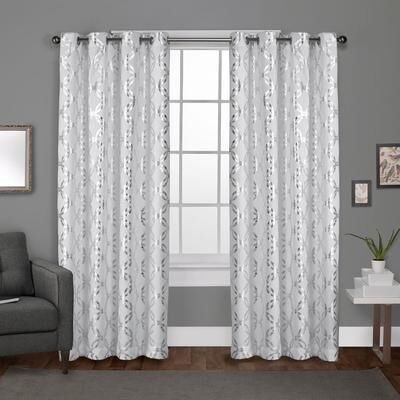ATI Home Modo Metallic Geometric Grommet Top Curtain Panel Pair