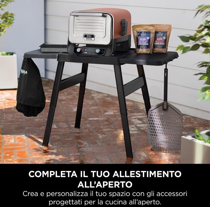 NINJA Stand Universale+vassoio Woodfire-nero