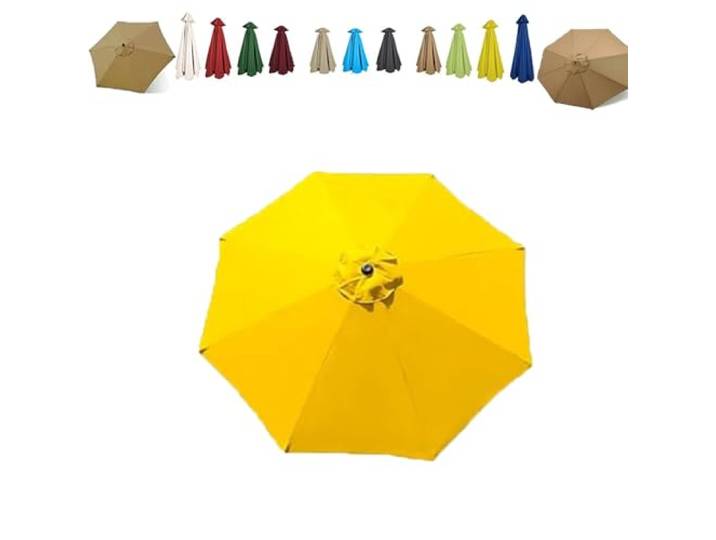 Ersatz-Baldachin for Marktschirmoberseite, Terrassen-Ersatzstoff, 6/8 Rippen, Hof-Tischschirm-Abdeckung, Baldachin(Yellow,3.5m/11.5ft-8 Ribs)
