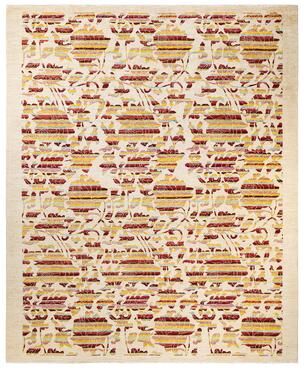 "Overton Hand Knotted Wool Vintage Inspired Modern Contemporary Arts & Crafts Ivory Area Rug - 9' 1"" x 11' 9"""