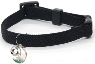 Uplift Essentials Elastic Safety Cat Collar Lightweight Stretch Comfort For Kittens & Adult Cats black s
