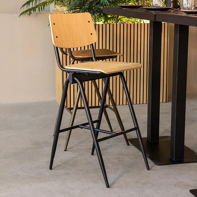 Label51 Barkruk Solid Naturel Hout Zithoogte 86 cm