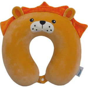 Petex Nackenkissen Löwe, 44490092, aus Memory-Schaum, orange, verschließbar mit einem Knopf, U-Form