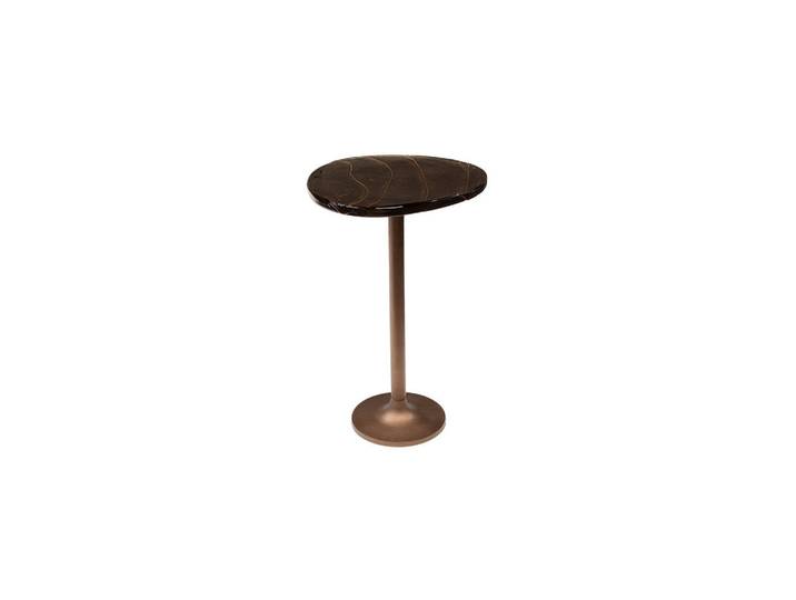 Kawola Beistelltisch Dari Braun Glas, Kupferfarben, Metall, Organisch, 38x60x33 cm, Wohnzimmer, Wohnzimmertische, Beistelltisch