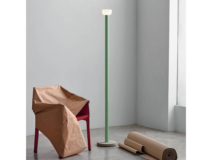 FLOS LED Stehlampe Bellhop, dimmbar, grün, für Wohn- / Esszimmer, Aluminium, Design, LED Stehlampe