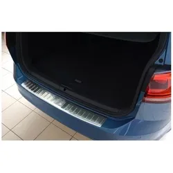 Avisa, Kennzeichenhalter, Edelstahl Ladekantenschutz für VW Golf 7 Variant ab 2013 bis 2016 (Heck, Langformat)