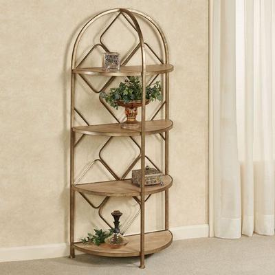 Touch of Class Raleigh Floor Display Shelf Aged Gold 4 Tier, 4 Tier, Aged Gold