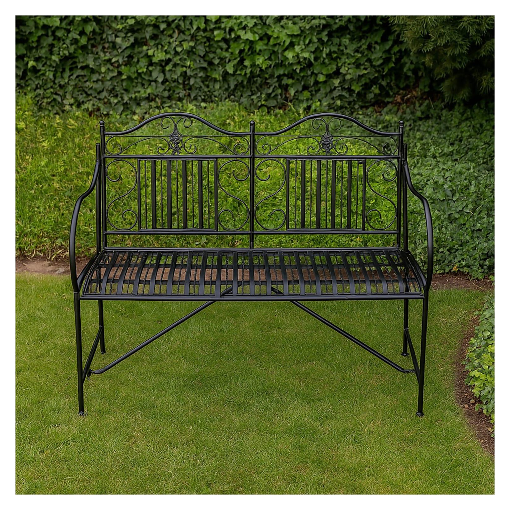 HTI-Living Gartenbank Schwarz Metallbank Celia
