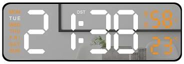 The Handy Homestead "Large 9"" Digital Wall Clock: Temp, Humidity, 2 Alarms, Auto Dim, Snooze, 12 24H LED 2"