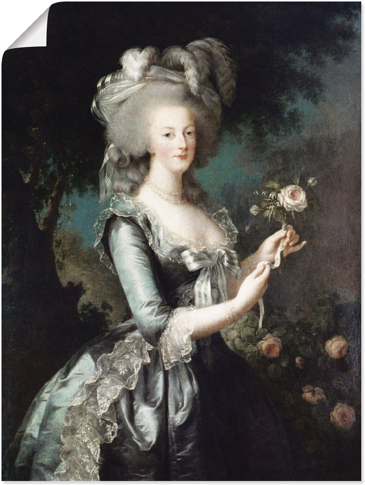 Wandbild ARTLAND "Marie Antoinette, 1783", grau (farbe bild(er): grau), B:30cm H:40cm, Bilder, Wandbild, als Leinwandbild, Poster in verschied. Grössen farbe bild(er): grau B/H/T: 30cm x 40cm, Poster Menschen Hochformat, 1 Stk.