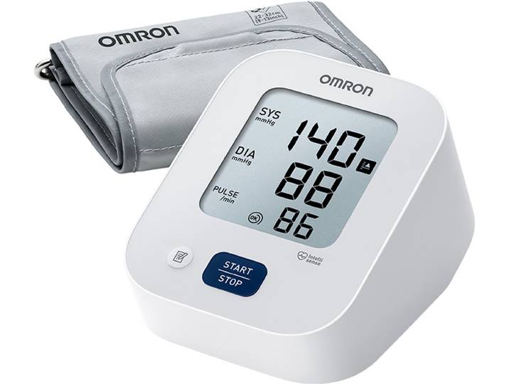 OMRON X2 Essential-Klinisch gevalideerde bloeddrukmeter bovenarm - Indicator voor hoge bloeddruk en onregelmatige hartslag -Medium manchet 22-32cm