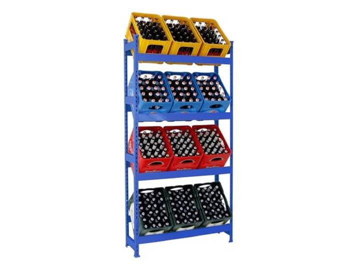PROREGAL Getränkekistenregal High Big Camel Blau 12 Kisten HxBxT 200x100x30cm Kistenregal Getränkeregal Wasserkistenregal Bierkistenregal