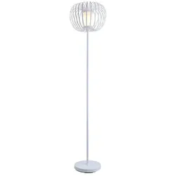 Globo Stehlampe Ferdinand Alu, Eisen, Stahl & Metall Weiß