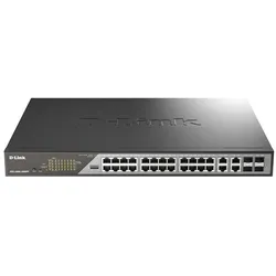D-Link 28-Port Desktop Gigabit Poe (28 Ports), Netzwerk Switch, Grau, Silber