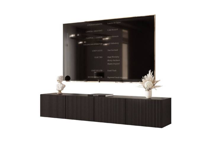 yourhouse24 Lowboard TV ANGEL 200 mit LED-Beleuchtung – Geriffelte Fronten