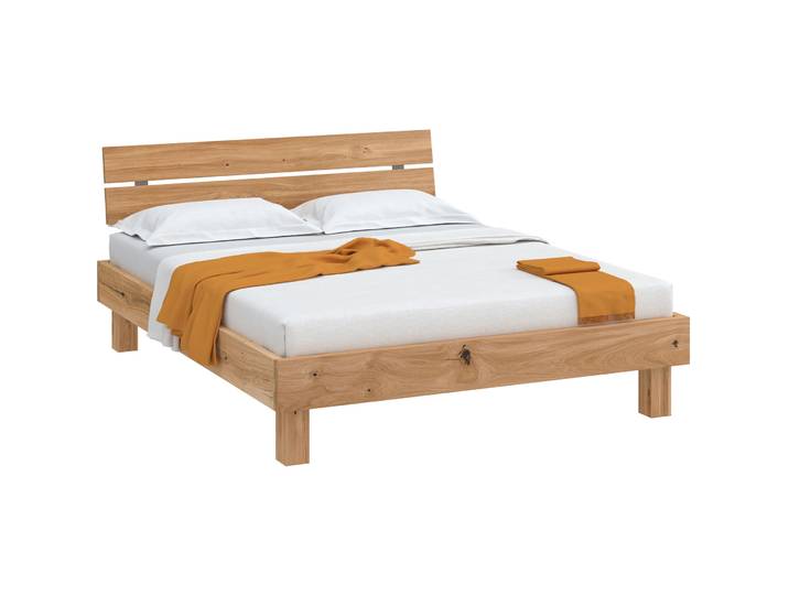 Bett Reto Wildeiche furniert Massivholz 160 x 200 cm - Bett