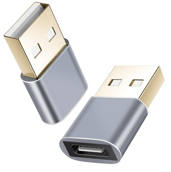 Helos Premium USB 2.0 Type-C naar USB 2.0 adapter, donkergrijs