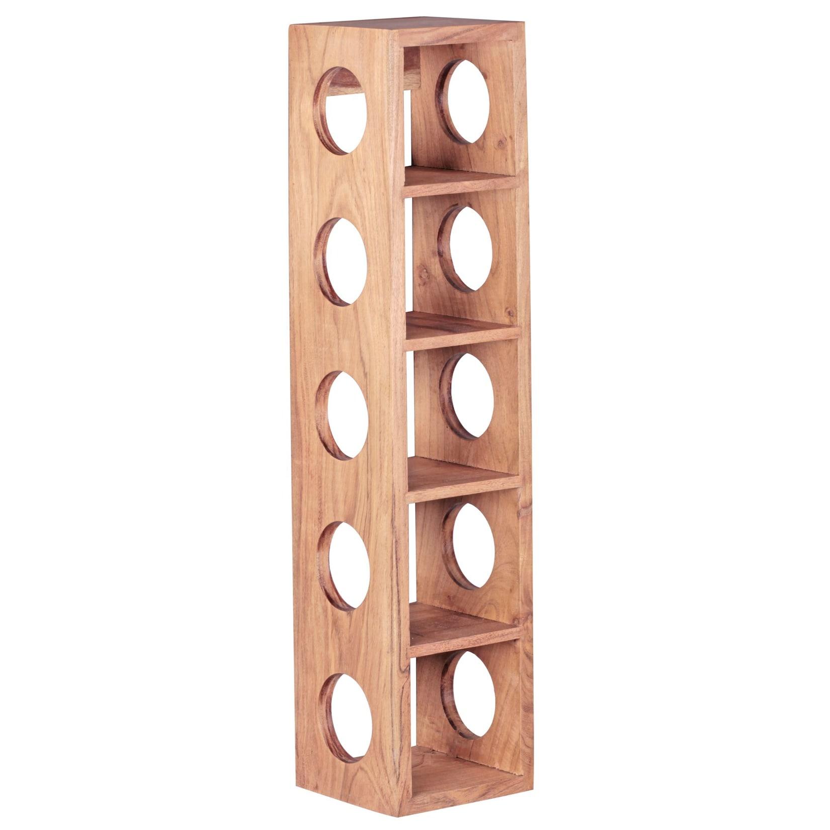 KADIMA DESIGN Weinregal NAKO Massivholz: 70 cm, 5 Ablagefächer, Wandmontage, Sheesham