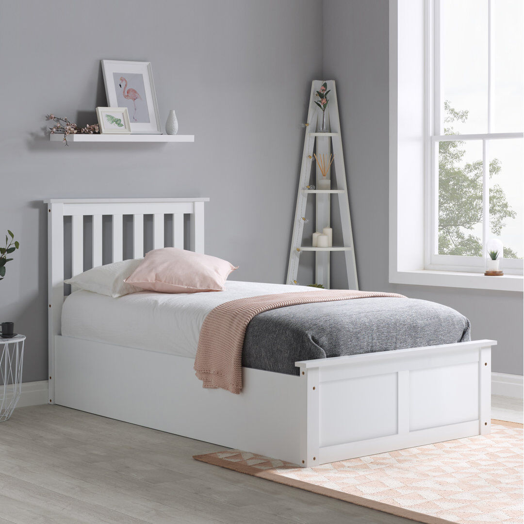 Brambly Cottage Ottoman Storage Bed With Sprung Mattress White Single (3')