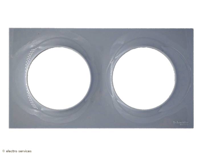 Plaque Odace Styl Schneider 2 Postes Finition: Gris