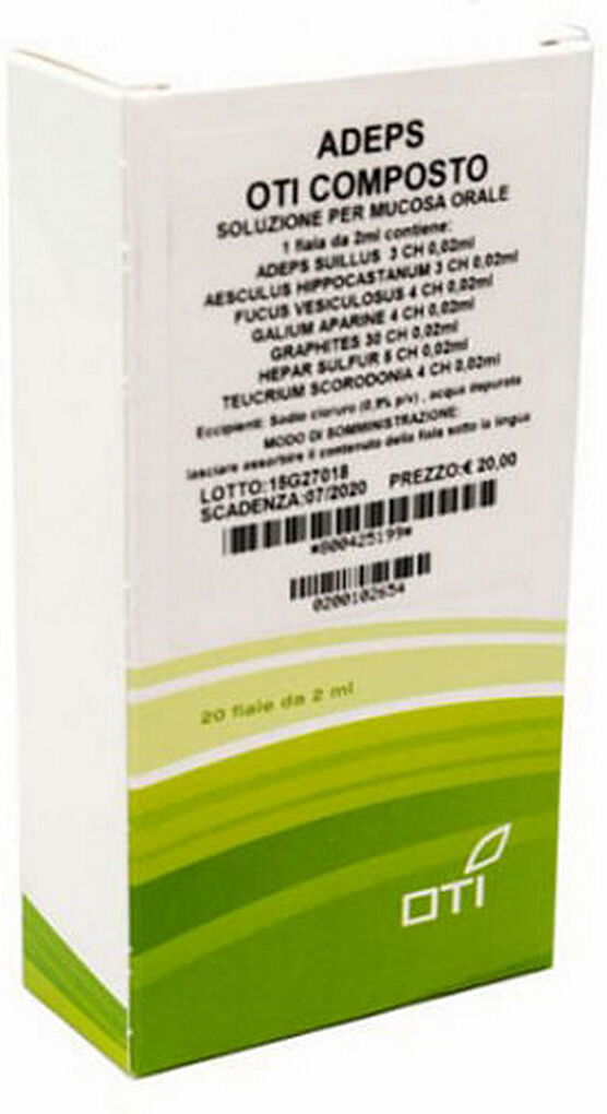 Adeps Oti Composto 20 Fiale Fisiologiche 2 Ml