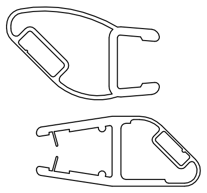 HSK Duschkabinenbau KG HSK Ersatzteile Magnetprofil 180° für 6 mm Glas, Transparent, E100055-180-6-S-99 E100055-180-6-S-99