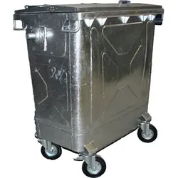 Müllcontainer verzinkt 770 L mobiler Müllcontainer mit geringer Tiefe