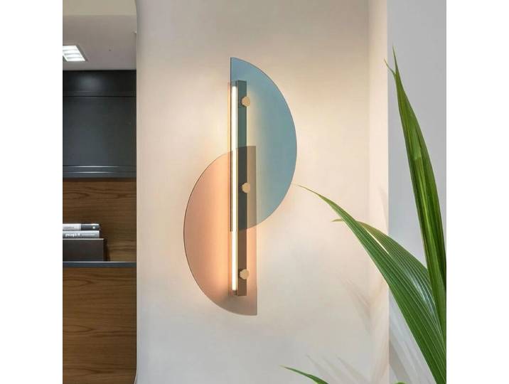Applique murale scandinave demi-cercle couleur verre applique murale créative simple salon chevet couloir chambre decorarion lumières