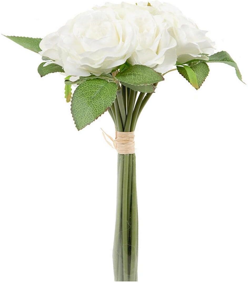 Kunstblume "CHALET Rosenstrauss 25 cm", weiss (weiß), L:25cm, Kunststoff, Kunstpflanzen, Kunstblume, Kunstblumenstrauss weiß B/H/L: 25cm