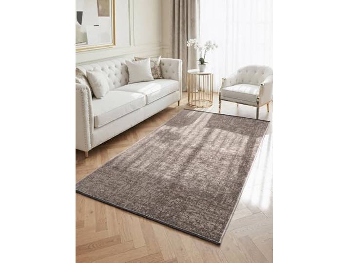 Elle Decoration Brilliance - Kurzflor Teppich Prisma, Wohnzimmerteppich mit Raster Design, Kachel, Quadrat Muster, Glänzender, Moderner Teppich für Wohnzimmer, Schlafzimmer - Beige, 80x150 cm