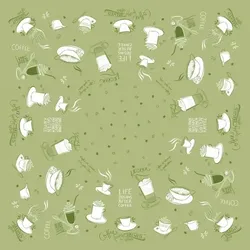 Mank Tischdecke aus Airlaid, Tasty Coffee in Oliv, 80 x 80 cm, 20 Stück - Mitteldecke Tischtuch