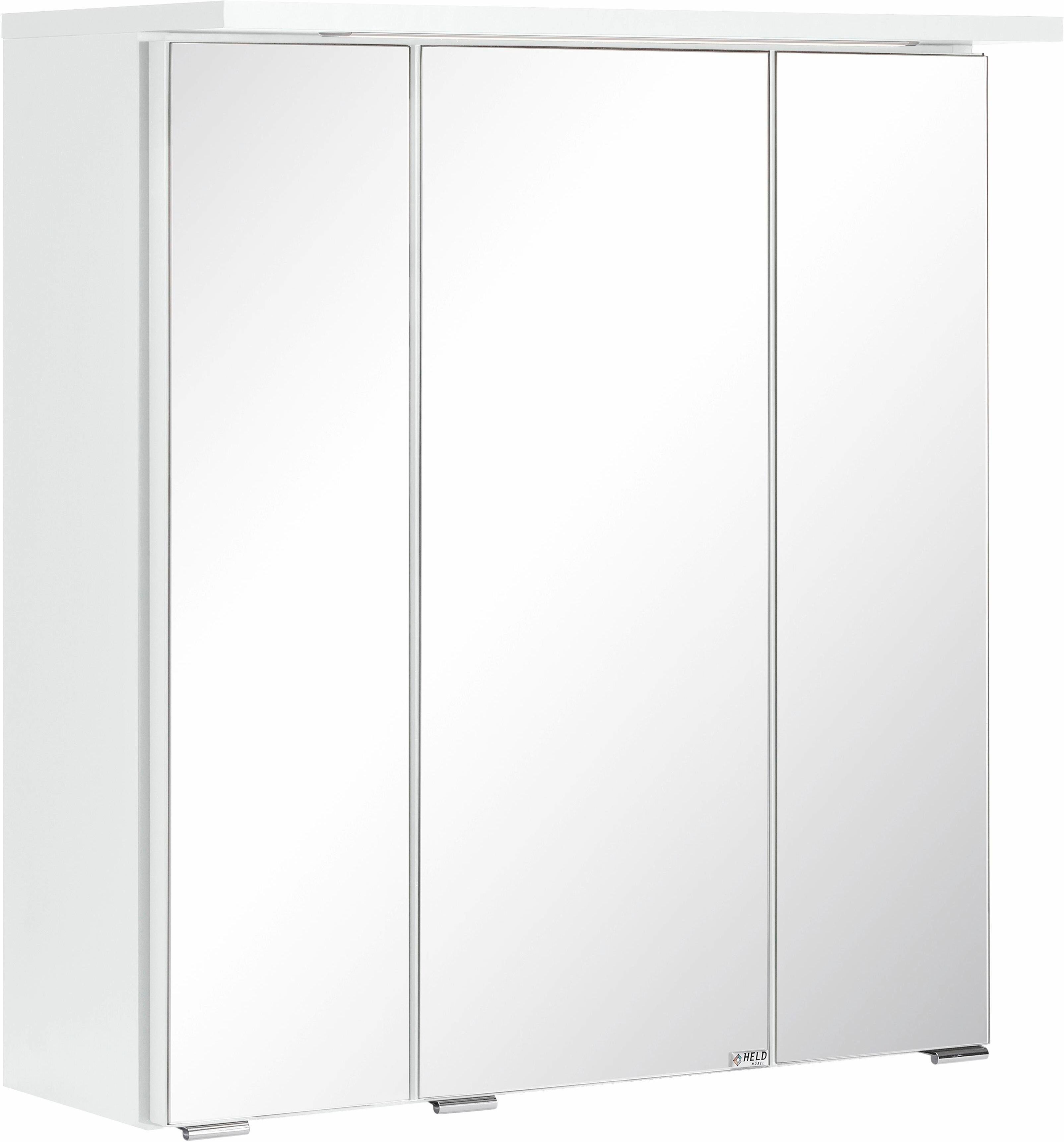 Spiegelschrank WELLTIME "Ravenna", weiß, B:70cm H:68cm T:20cm, Holzwerkstoff, Schränke, Spiegelschrank, Breite 70 cm