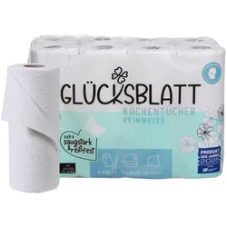 GLÜCKSBLATT Küchenrollen reinweiß, 3-lagig
