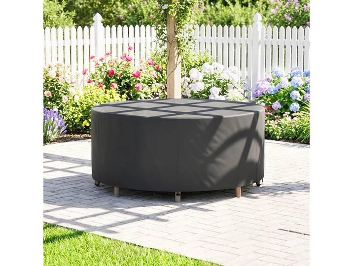 Outsunny Housse Mobilier Jardin Ø214x70cm Étanche Tissu Noir