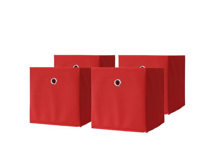 Boîte pliable Boxas 27 x 28 x 27cm Lot de 4 Rouge/Rouge
