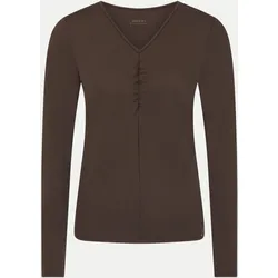 Langarmshirt mit Raffung Braun 44