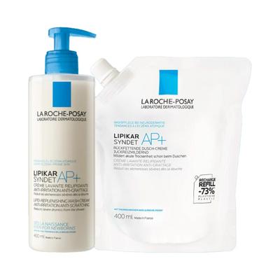 La Roche Posay Lipikar Syndet AP+ Rückfettendes Duschgel + Roche-Posay A 2x400 ml Gel