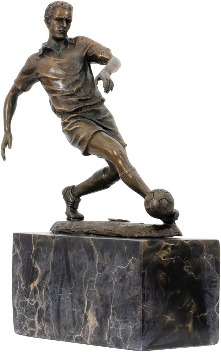 Bronzen sculptuur figuur trofee in antieke stijl voor woondecoratie, Hoogte: 24 cm