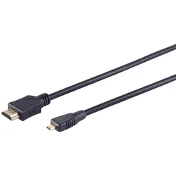 High Speed Micro HDMI Kabel mit Ethernet schwarz - Länge: 1,50 m