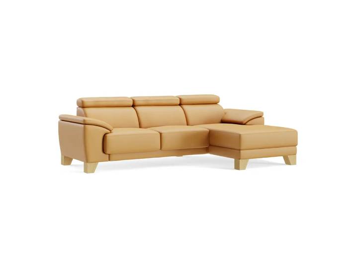 Ecksofa Lynn 2.0, Johann Jakob, kat. j, mercury curcuma, Leder