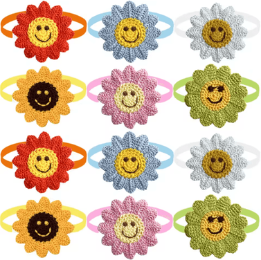 Inspire Picks Elegant Floral Dog Bow Tie Set Adjustable Puppy & Cat Grooming Collar Accessories (50 100PCS) mixed Colors 100pcs