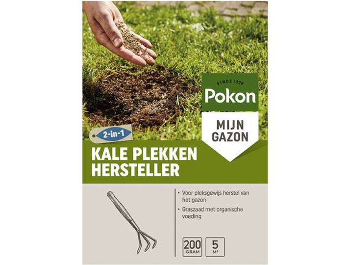 Pokon Kale Plekken Hersteller - 200gr - Graszaad / Meststof (2-in-1) - Geschikt voor elk type gazon - Kale plekken herstellen