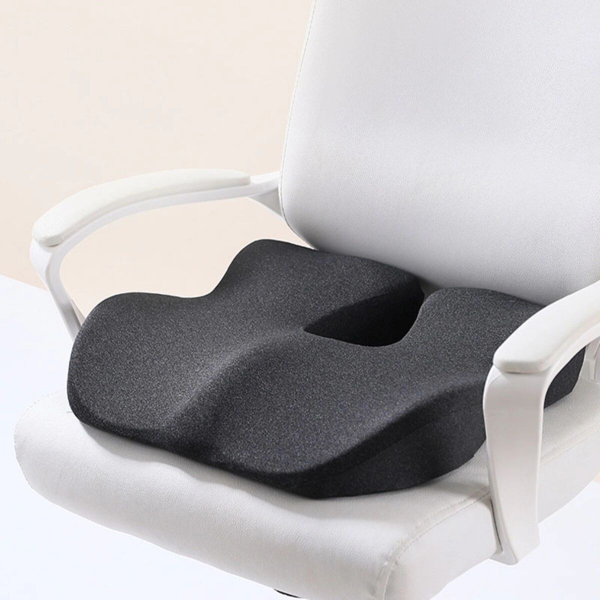 INF Memory Foam Sitzkissen – Ergonomisches 3D-Surround für Druckentlastung, atmungsaktives Polyester, mehrere Farben Dunkelgrau