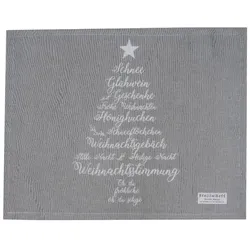 Krasilnikoff Platzmatte, Tischset Christmas Words, 46 x 34 cm, grau