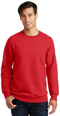 Port & Company PC850 Fan Favorite Fleece Crewneck Sweatshirt in Bright Red size 4XL   Cotton