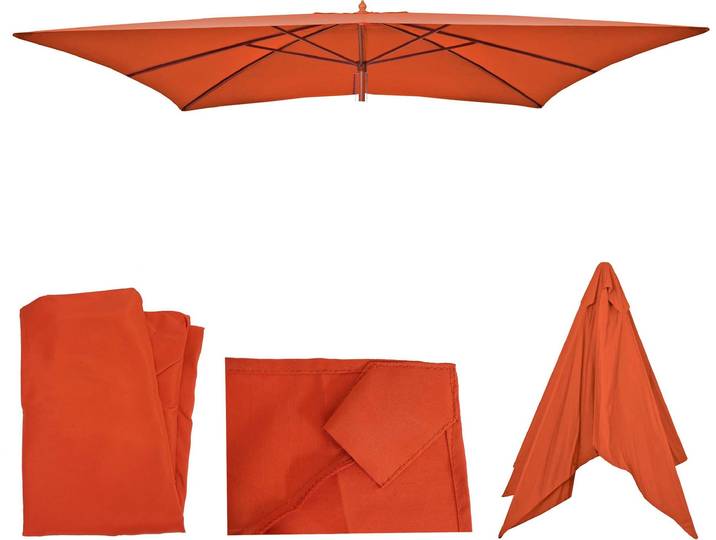 Housse de rechange pour parasol en bois Florida 2x3m\, housse de parasol de jardin ~ terracotta