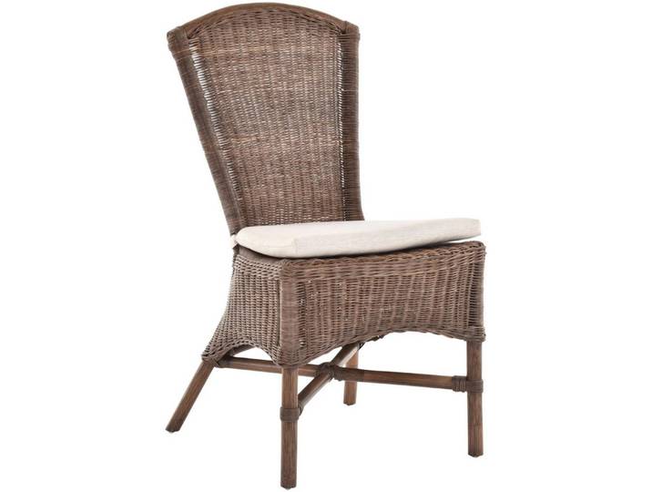 Krines Home Esszimmerstuhl Rattan Esszimmer-Sessel Rattanstuhl Esszimmerstuhl Küchenstuhl, Hohe Rückenlehne