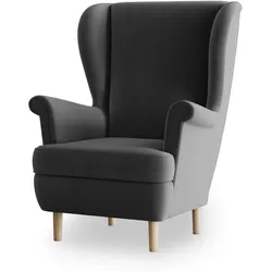SESSEL LENTIO Ohrensessel Polstersessel, Grau
