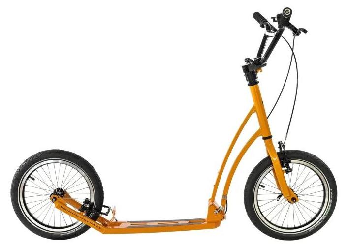 Mibo Tretroller maststr Orange 16 Zoll Räder für Erwachsene, Shimano Bremsen, Novatec Reifen